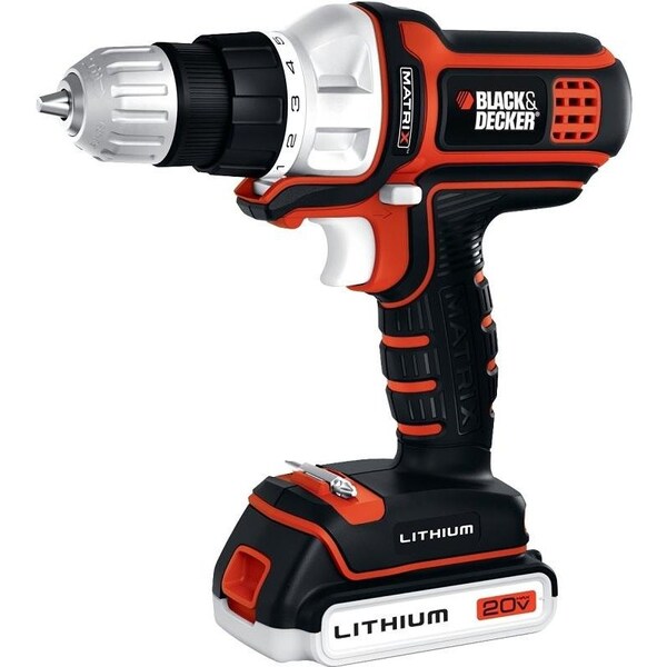 Black & Decker DrillDriver, Battery Included, 20 V, 38 in Chuck, Keyless Chuck BDCDMT120C Zoro
